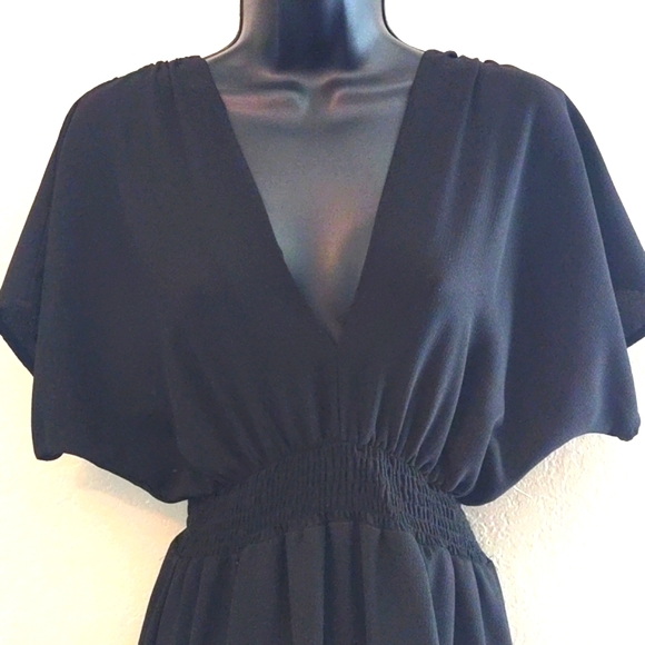 Women's black size small high low ruffle dress - Picture 2 of 7